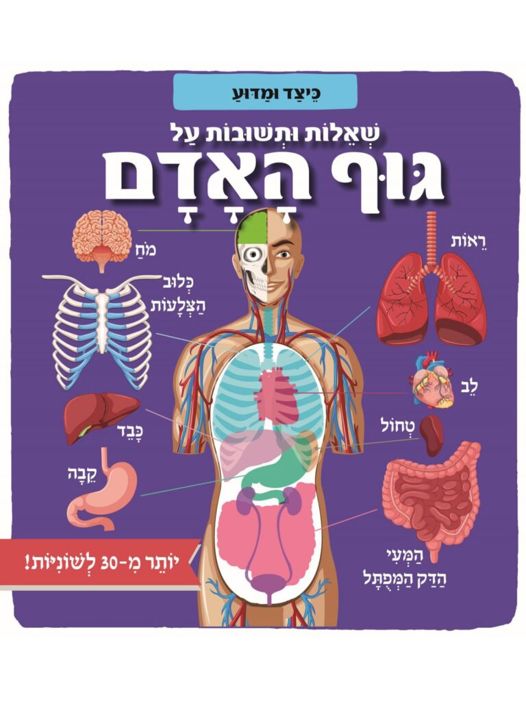 ספר ילדים הכולל שאלות ותשובות על גוף האדם