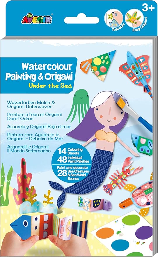 אוריגמי וצביעה בצבעי מים מתחת למים